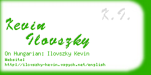 kevin ilovszky business card